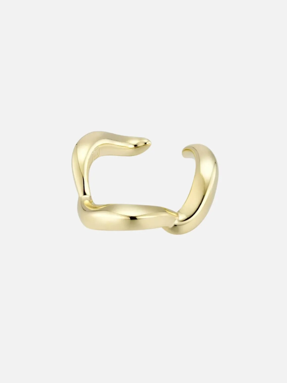 Wave Ear Cuff: Brass + 18K Gold