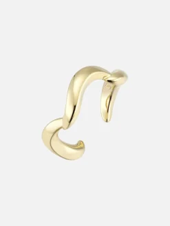 Wave Ring: Brass + 18K Gold